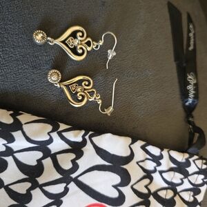 Brighton Silver Swirl Earrings with Crystal Accents